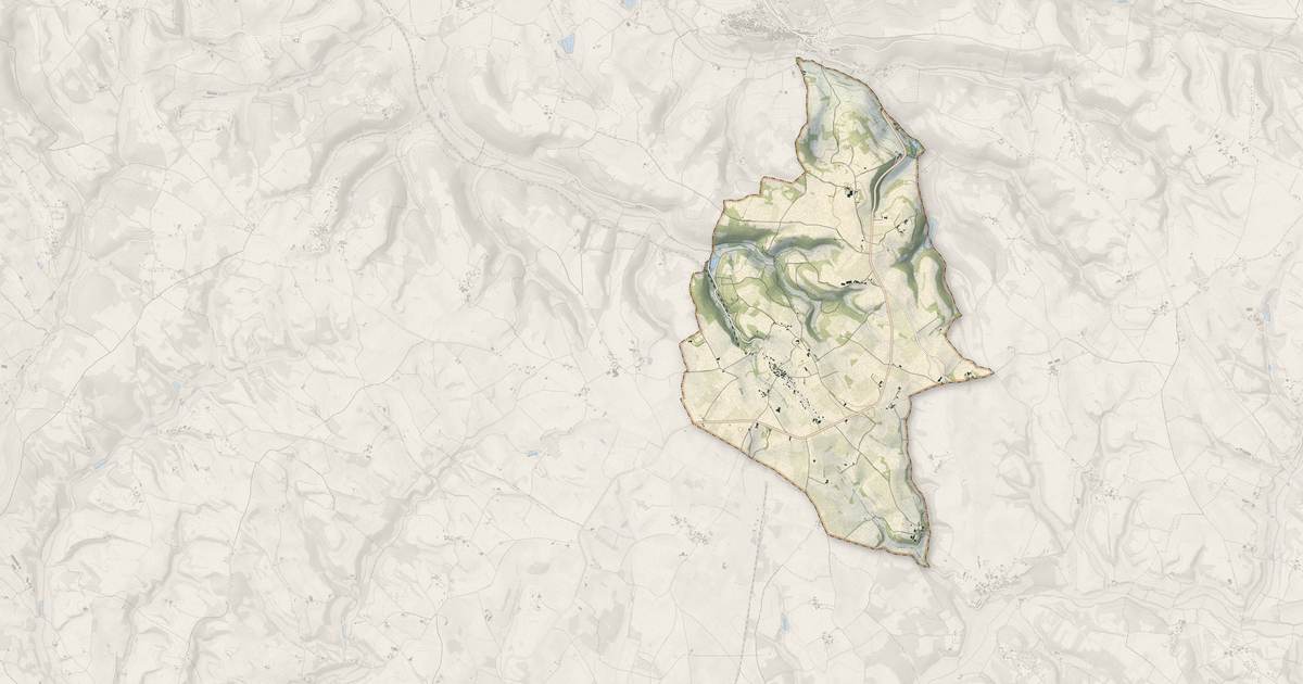 Portrait cartographique de Souel : relief, eau, forêts, bâti et voies, calculés à partir des données de l'IGN