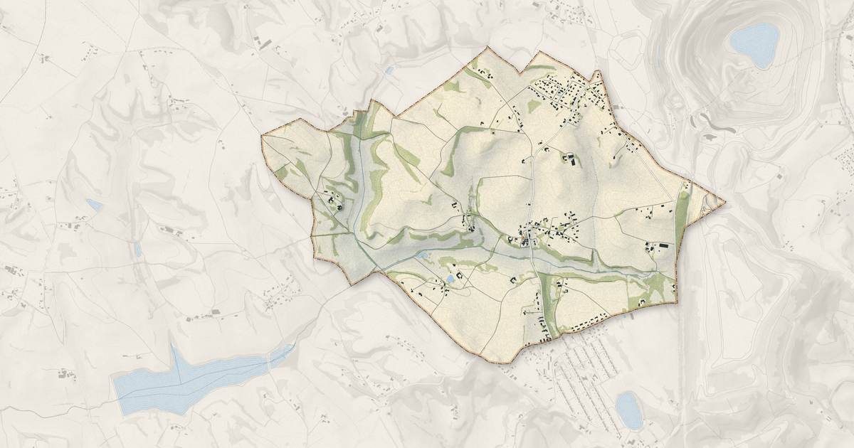 Portrait cartographique de Taïx : relief, eau, forêts, bâti et voies, calculés à partir des données de l'IGN