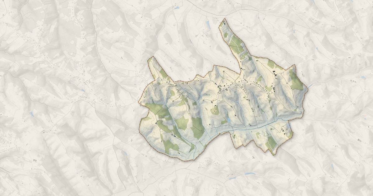Portrait cartographique de Tauriac : relief, eau, forêts, bâti et voies, calculés à partir des données de l'IGN