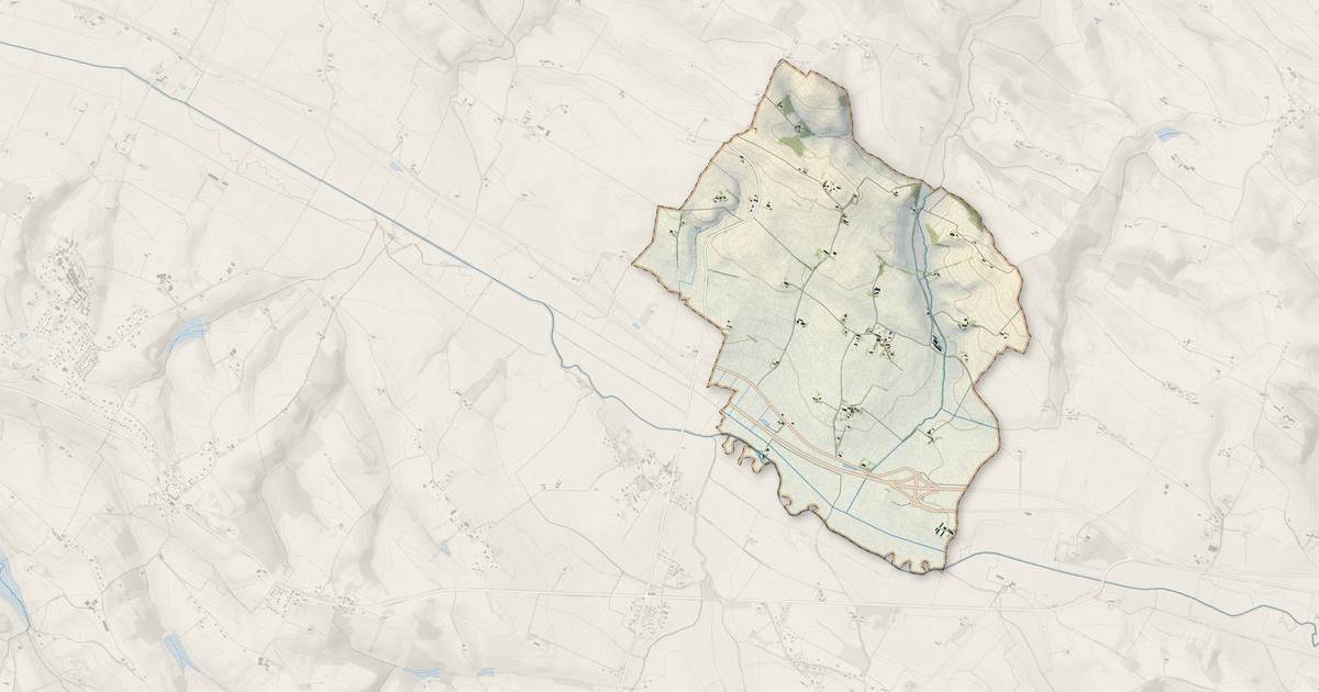 Portrait cartographique de Villeneuve-lès-Lavaur : relief, eau, forêts, bâti et voies, calculés à partir des données de l'IGN