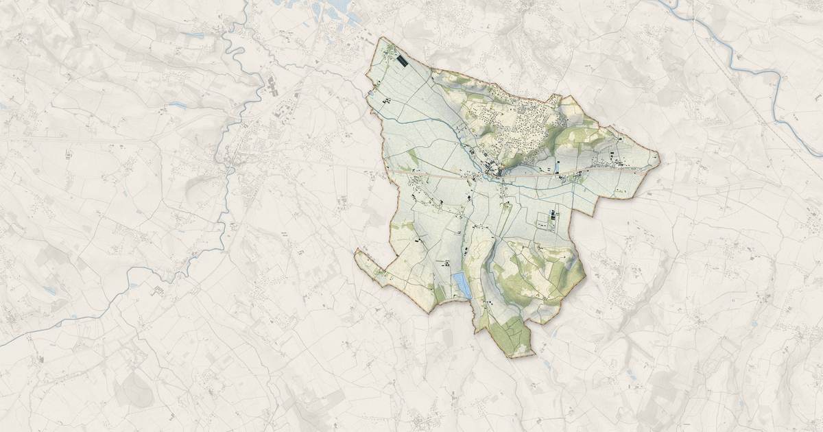 Portrait cartographique de Viviers-lès-Montagnes : relief, eau, forêts, bâti et voies, calculés à partir des données de l'IGN
