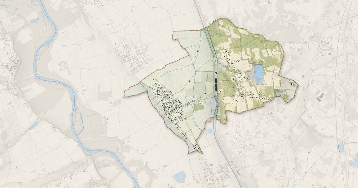 Portrait cartographique de Bessens : relief, eau, forêts, bâti et voies, calculés à partir des données de l'IGN
