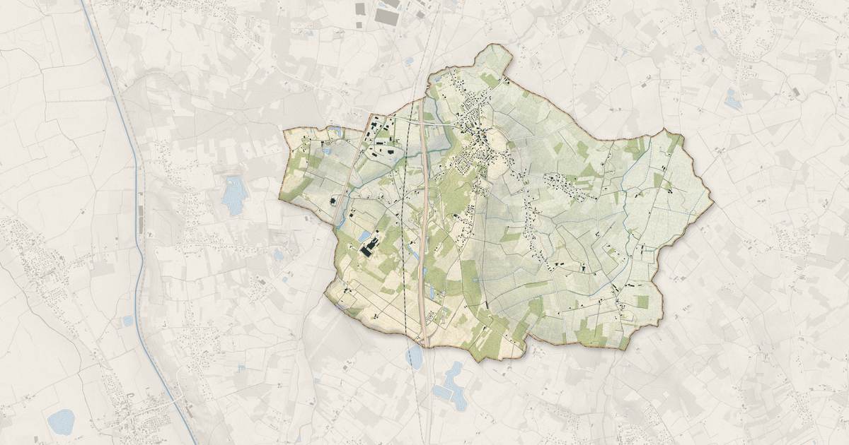 Portrait cartographique de Campsas : relief, eau, forêts, bâti et voies, calculés à partir des données de l'IGN