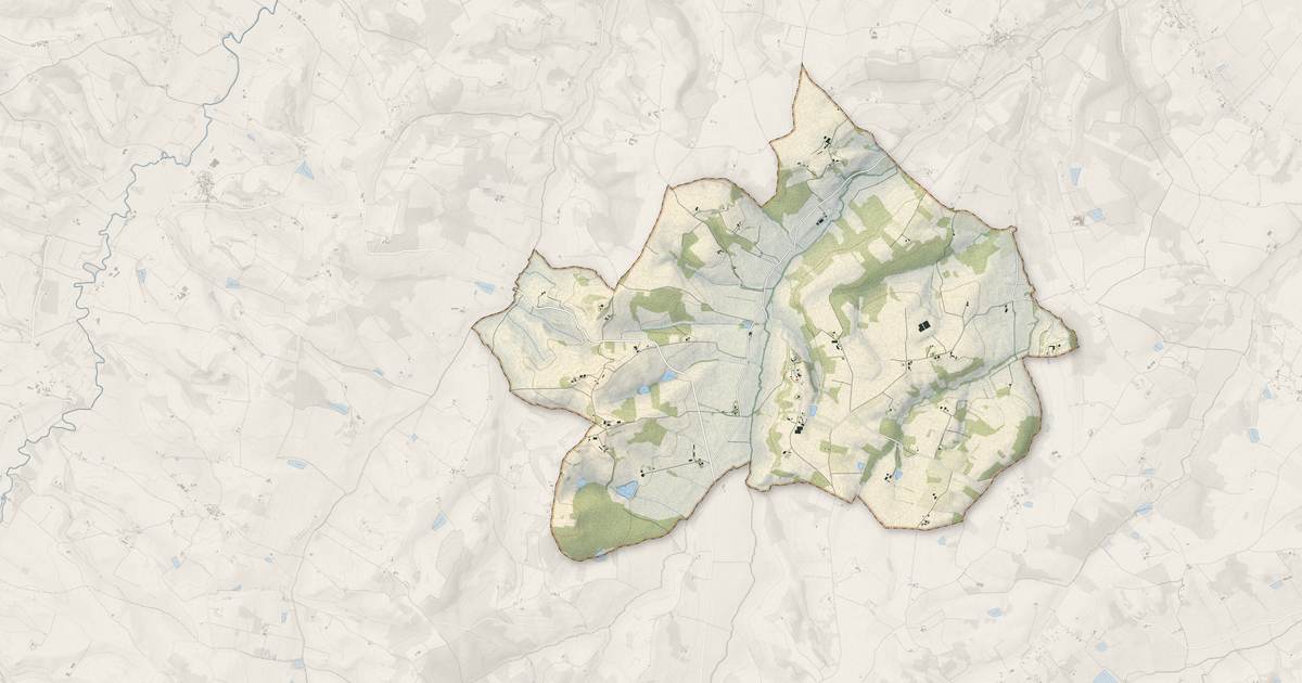 Portrait cartographique de Castéra-Bouzet : relief, eau, forêts, bâti et voies, calculés à partir des données de l'IGN