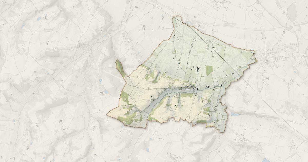 Portrait cartographique de Caumont : relief, eau, forêts, bâti et voies, calculés à partir des données de l'IGN