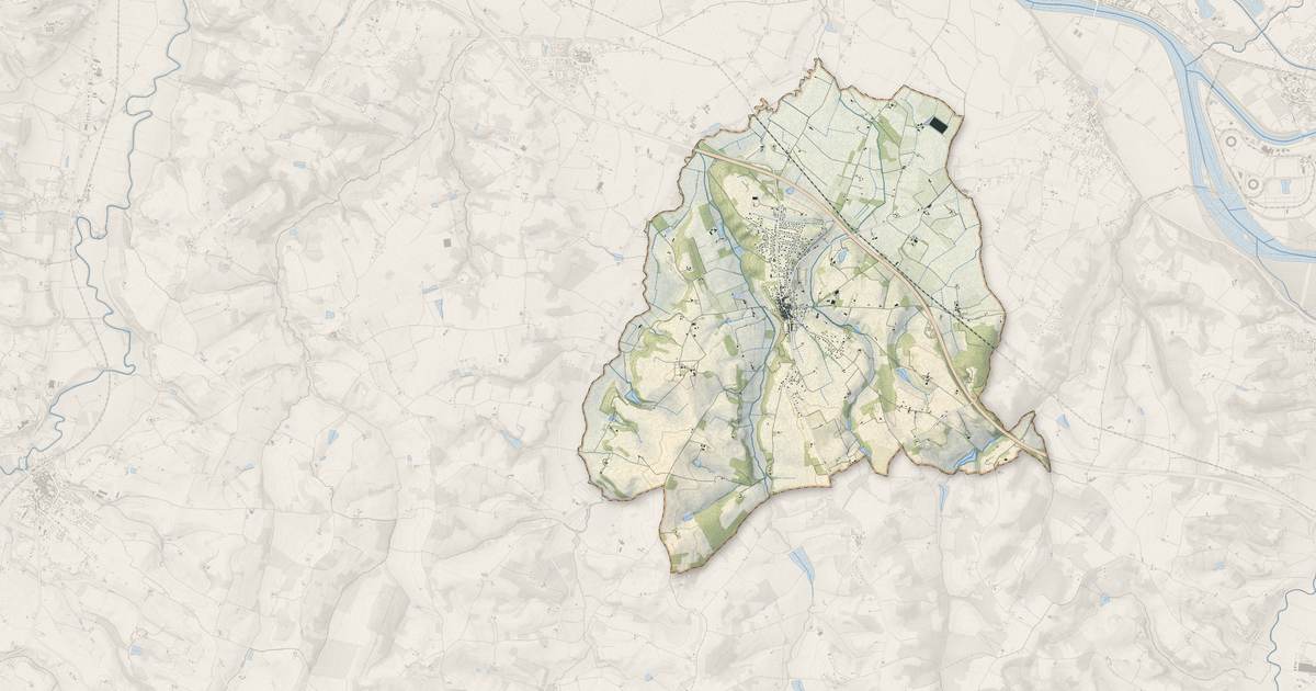Portrait cartographique de Dunes : relief, eau, forêts, bâti et voies, calculés à partir des données de l'IGN