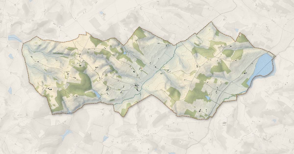 Portrait cartographique de Gariès : relief, eau, forêts, bâti et voies, calculés à partir des données de l'IGN