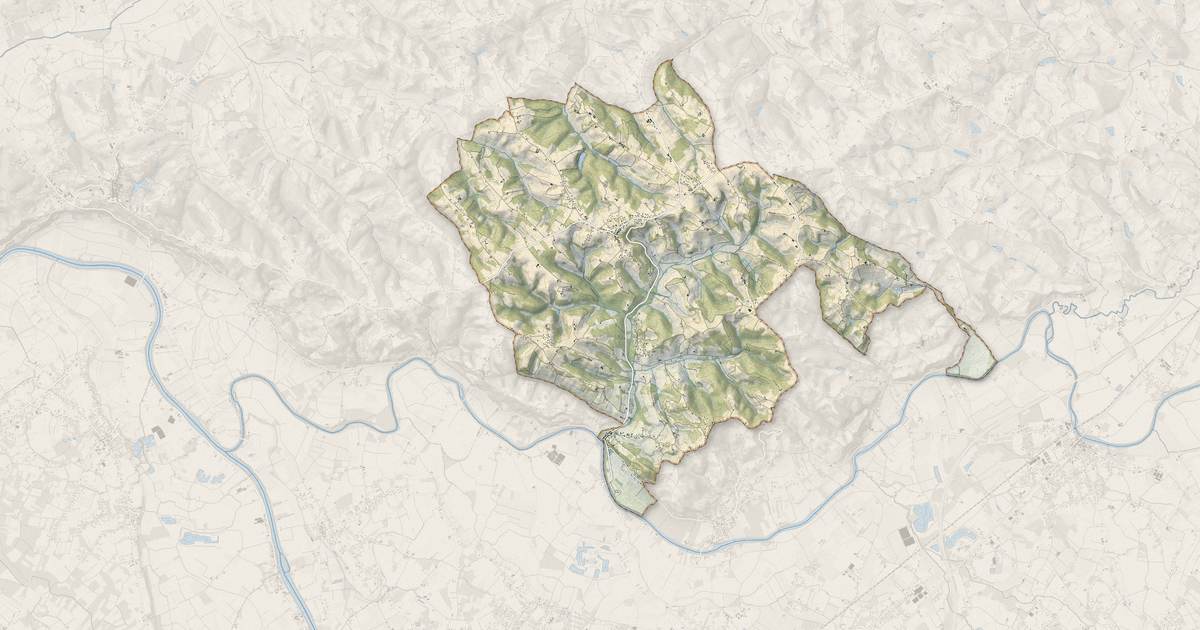 Portrait cartographique de L'Honor-de-Cos : relief, eau, forêts, bâti et voies, calculés à partir des données de l'IGN