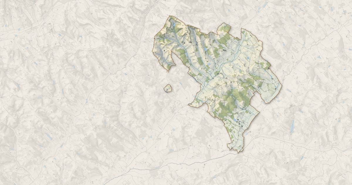 Portrait cartographique de Labarthe : relief, eau, forêts, bâti et voies, calculés à partir des données de l'IGN