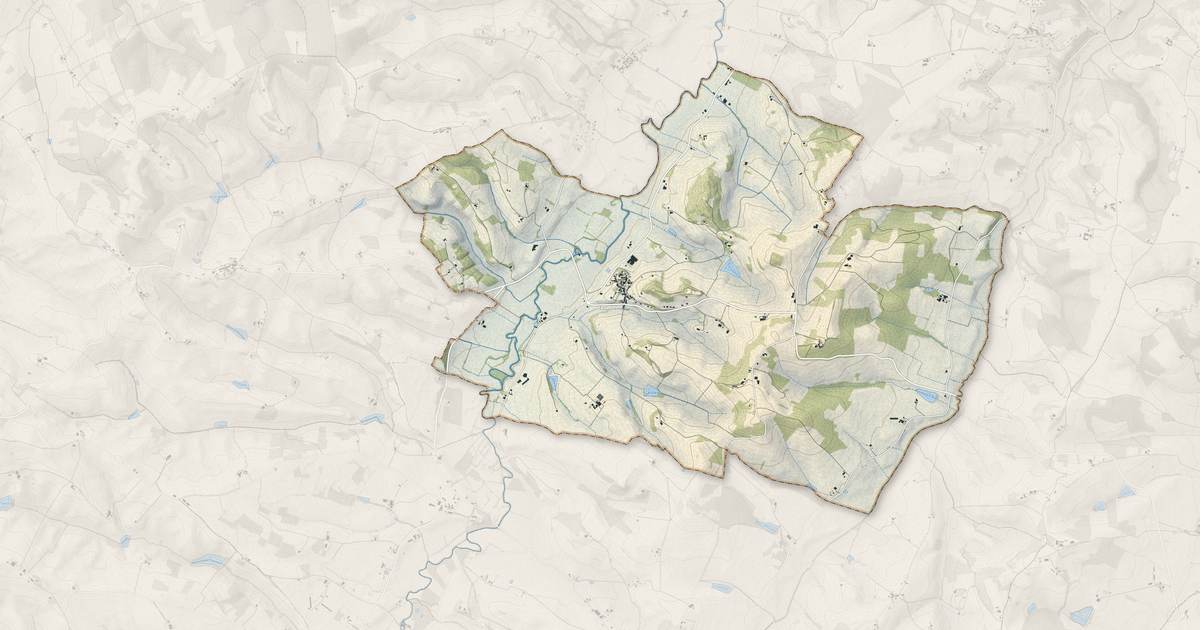 Portrait cartographique de Mansonville : relief, eau, forêts, bâti et voies, calculés à partir des données de l'IGN