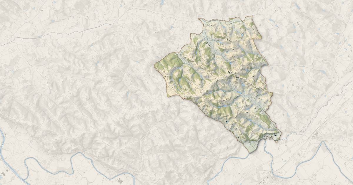 Portrait cartographique de Mirabel : relief, eau, forêts, bâti et voies, calculés à partir des données de l'IGN