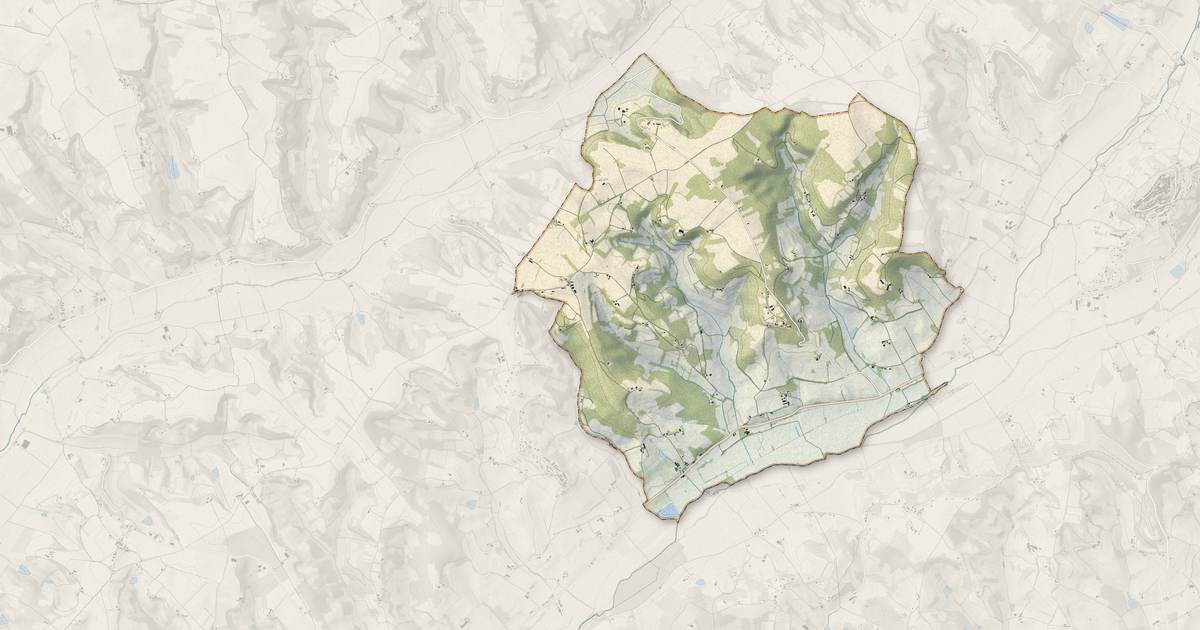 Portrait cartographique de Montagudet : relief, eau, forêts, bâti et voies, calculés à partir des données de l'IGN