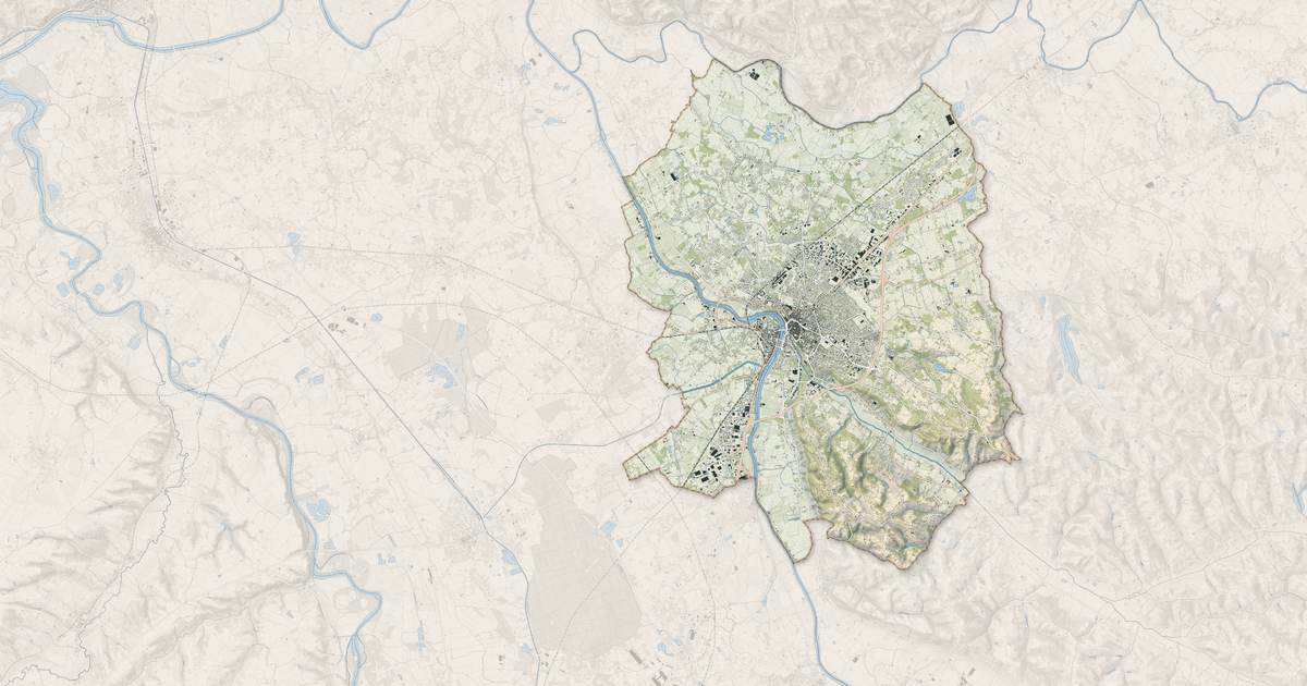 Portrait cartographique de Montauban : relief, eau, forêts, bâti et voies, calculés à partir des données de l'IGN