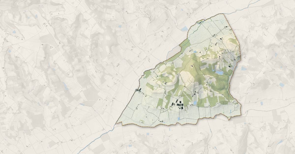 Portrait cartographique de Montbarla : relief, eau, forêts, bâti et voies, calculés à partir des données de l'IGN