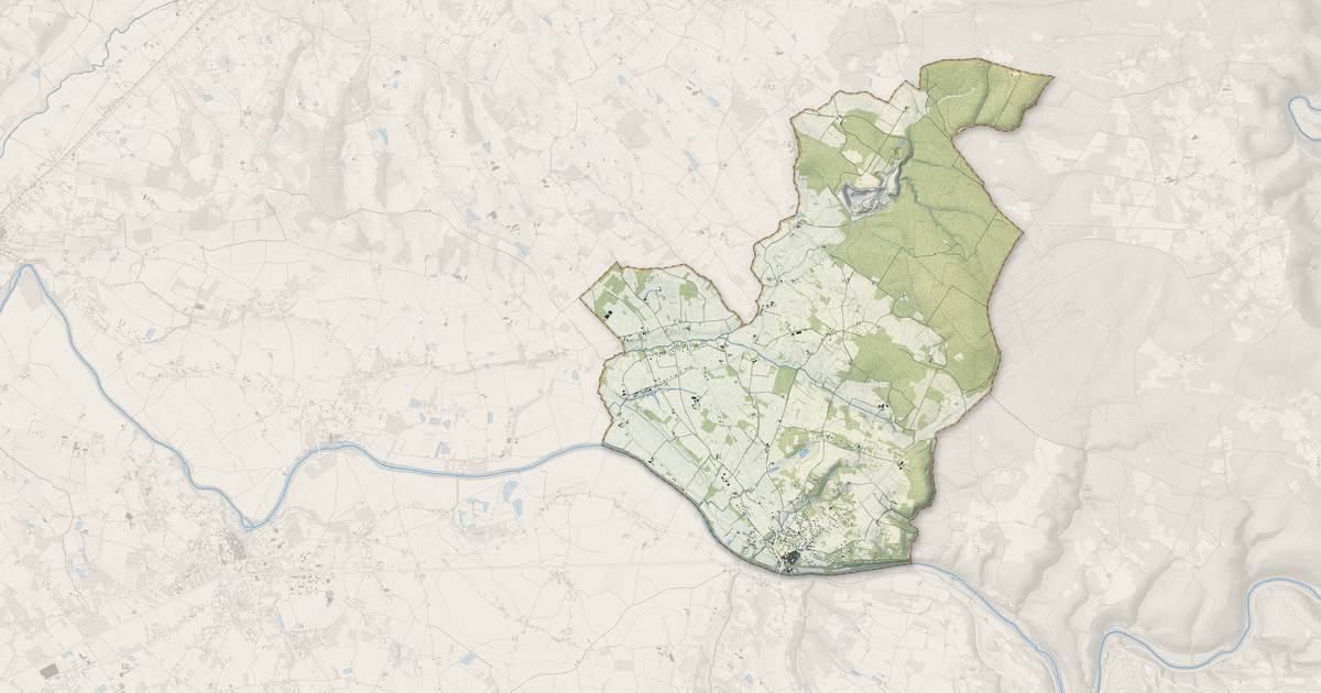 Portrait cartographique de Montricoux : relief, eau, forêts, bâti et voies, calculés à partir des données de l'IGN