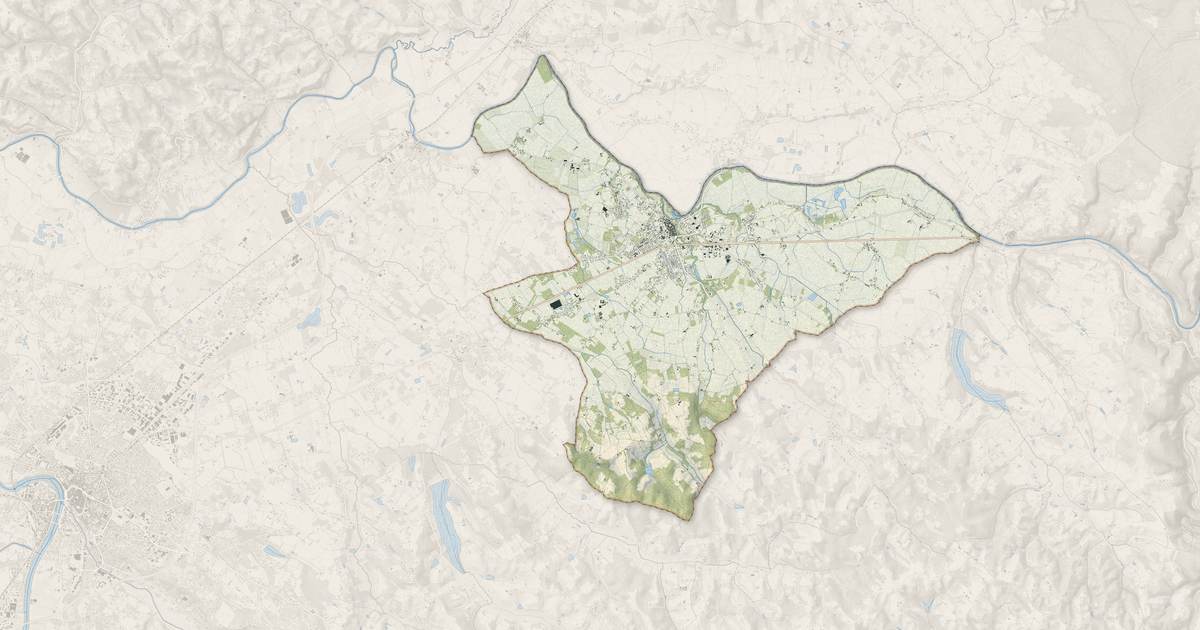 Portrait cartographique de Nègrepelisse : relief, eau, forêts, bâti et voies, calculés à partir des données de l'IGN