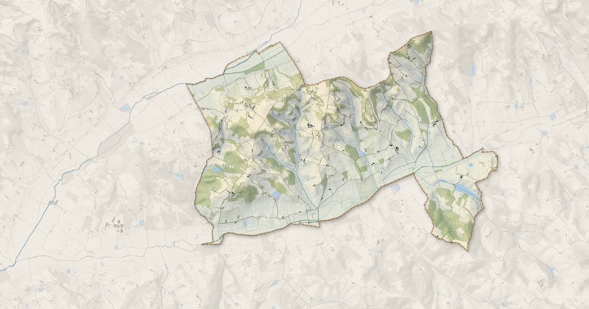 Portrait cartographique de Saint-Amans-de-Pellagal : relief, eau, forêts, bâti et voies, calculés à partir des données de l'IGN