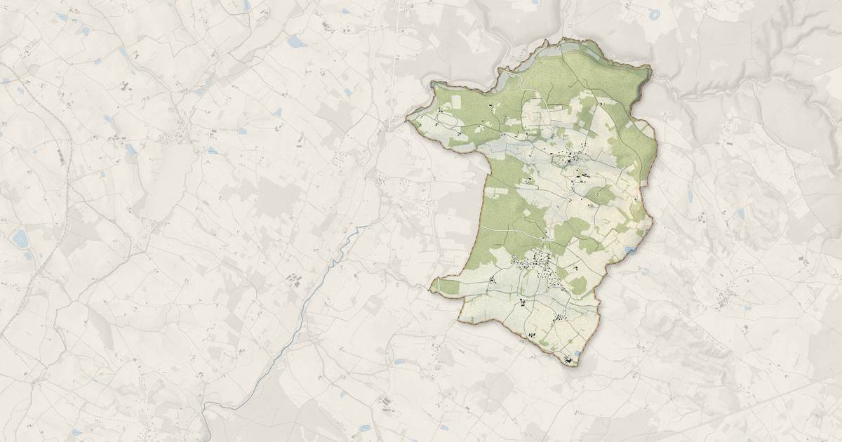 Portrait cartographique de Saint-Georges : relief, eau, forêts, bâti et voies, calculés à partir des données de l'IGN