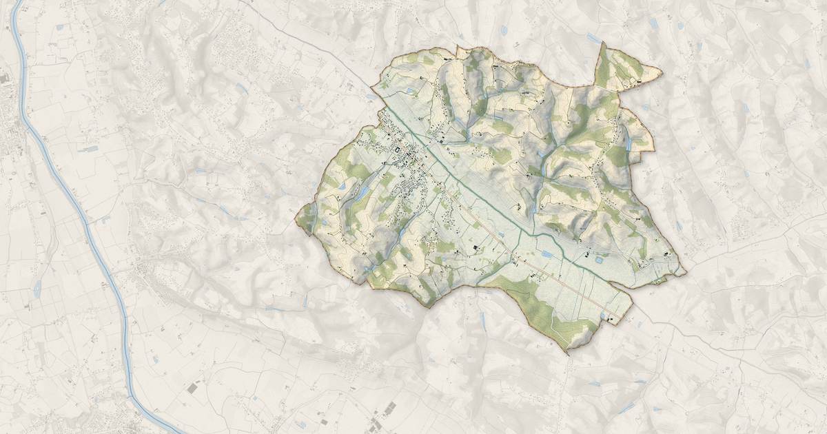 Portrait cartographique de Saint-Nauphary : relief, eau, forêts, bâti et voies, calculés à partir des données de l'IGN