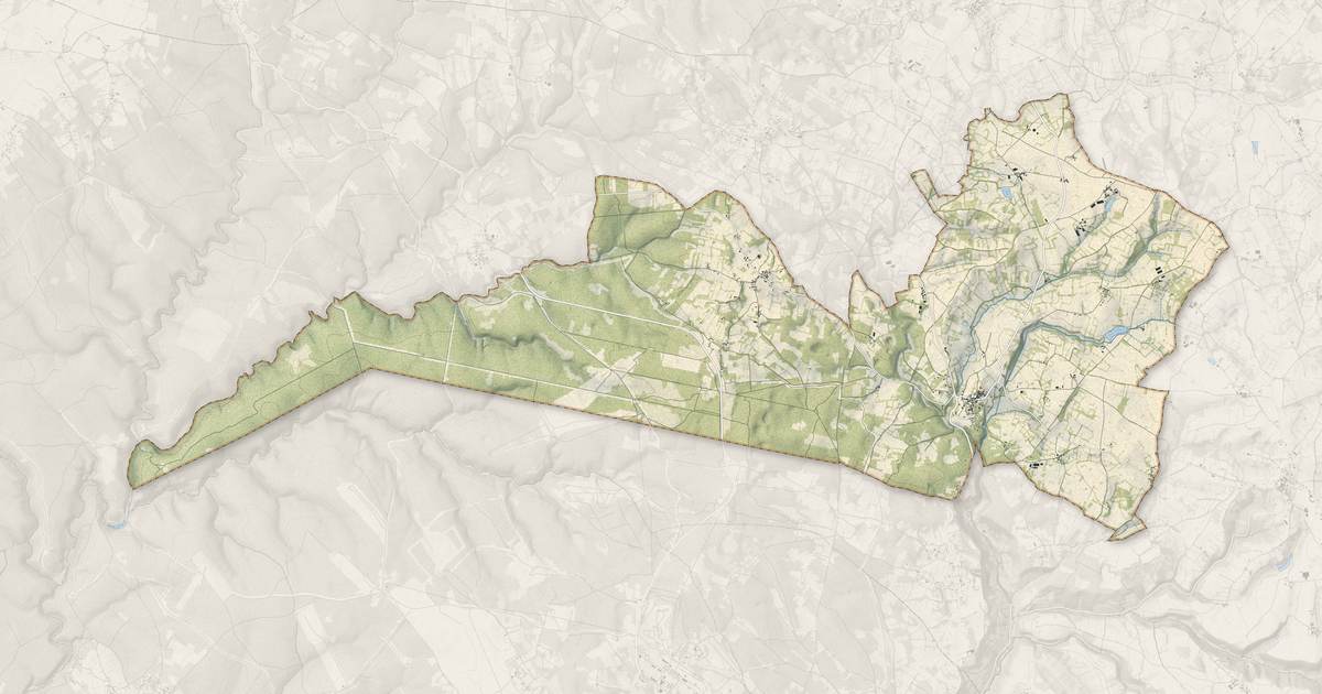 Portrait cartographique de Saint-Projet : relief, eau, forêts, bâti et voies, calculés à partir des données de l'IGN