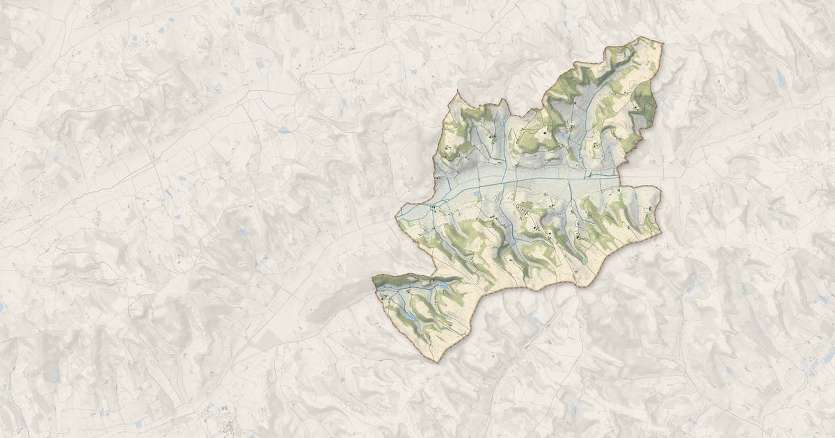 Portrait cartographique de Sauveterre : relief, eau, forêts, bâti et voies, calculés à partir des données de l'IGN