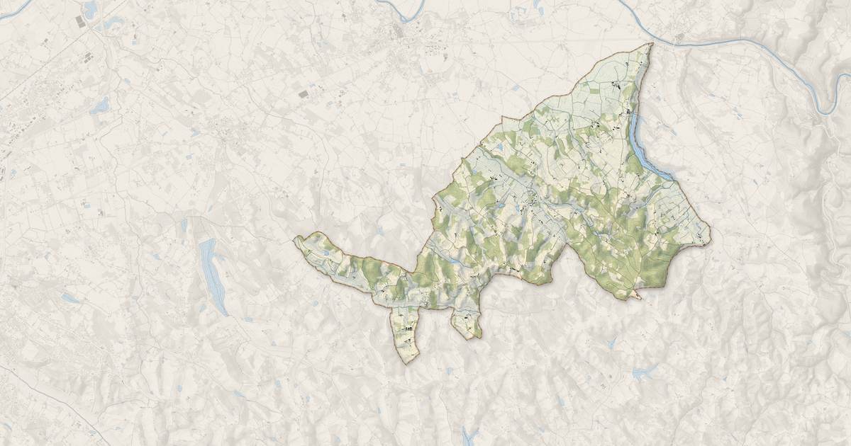 Portrait cartographique de Vaïssac : relief, eau, forêts, bâti et voies, calculés à partir des données de l'IGN