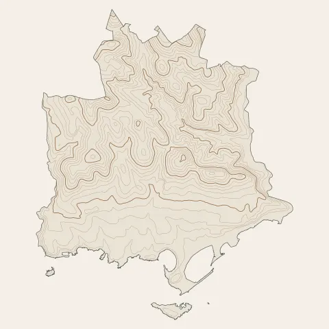 Bandol : courbes de niveau