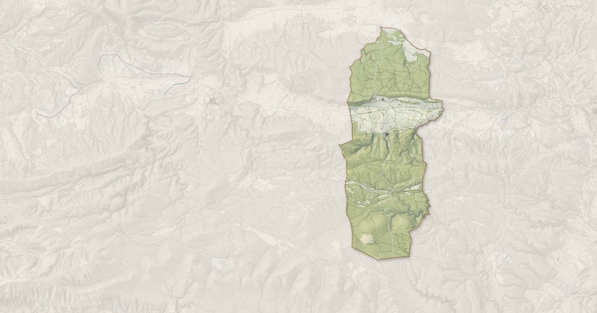 Portrait cartographique de Esparron-de-Pallières : relief, eau, forêts, bâti et voies, calculés à partir des données de l'IGN