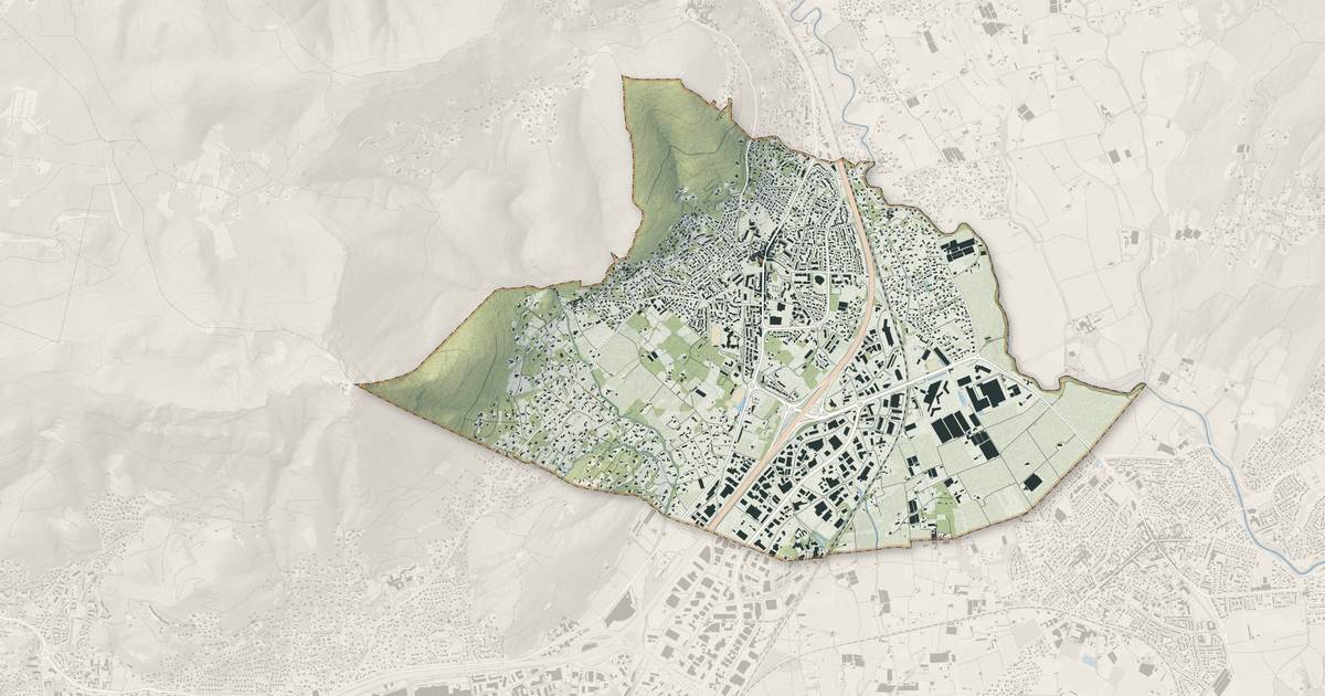 Portrait cartographique de La Farlède : relief, eau, forêts, bâti et voies, calculés à partir des données de l'IGN