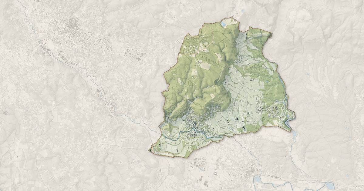Portrait cartographique de La Motte : relief, eau, forêts, bâti et voies, calculés à partir des données de l'IGN