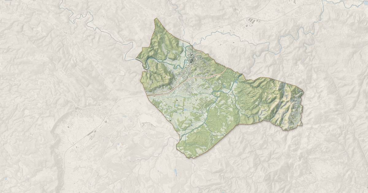 Portrait cartographique de Vidauban : relief, eau, forêts, bâti et voies, calculés à partir des données de l'IGN