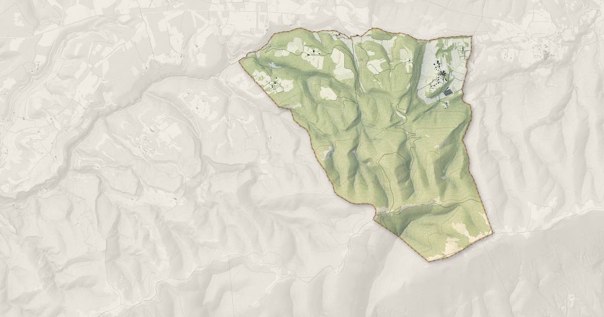 Portrait cartographique de Auribeau : relief, eau, forêts, bâti et voies, calculés à partir des données de l'IGN