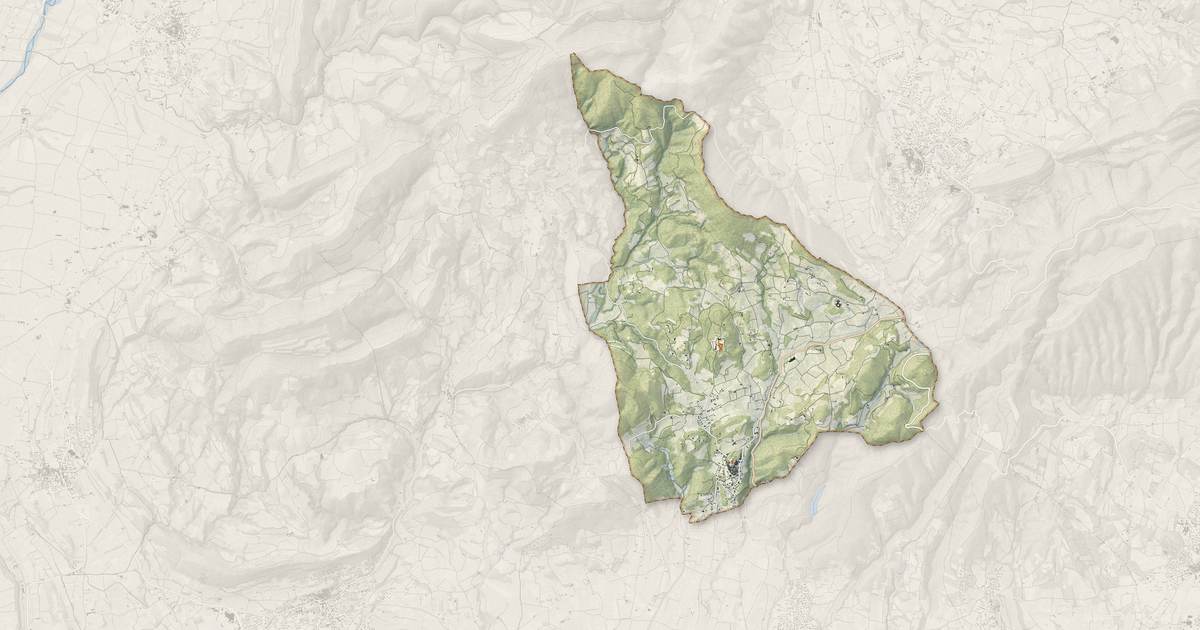 Portrait cartographique de Le Barroux : relief, eau, forêts, bâti et voies, calculés à partir des données de l'IGN