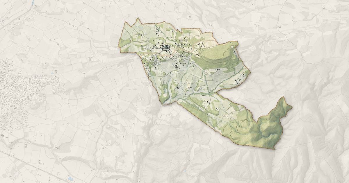 Portrait cartographique de La Bastidonne : relief, eau, forêts, bâti et voies, calculés à partir des données de l'IGN
