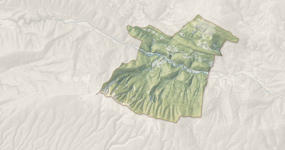 Portrait cartographique de Brantes : relief, eau, forêts, bâti et voies, calculés à partir des données de l'IGN