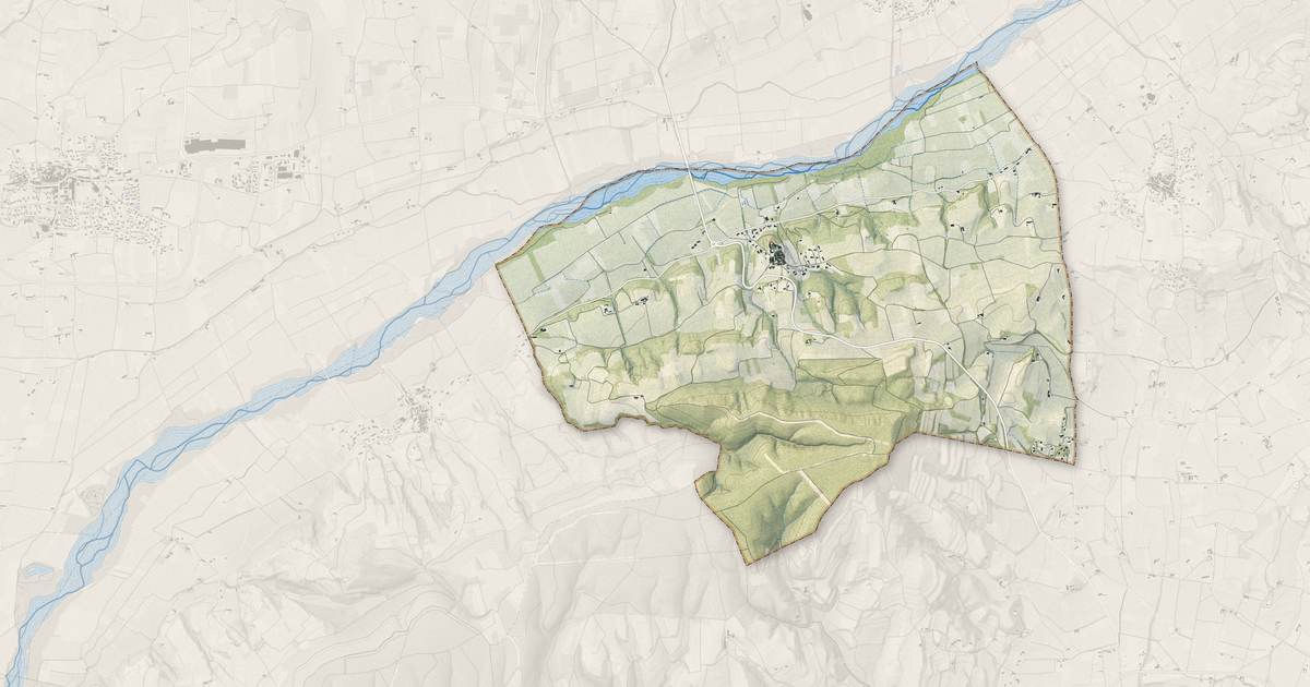 Portrait cartographique de Buisson : relief, eau, forêts, bâti et voies, calculés à partir des données de l'IGN