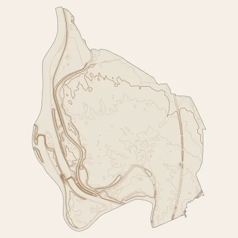 Caderousse : courbes de niveau
