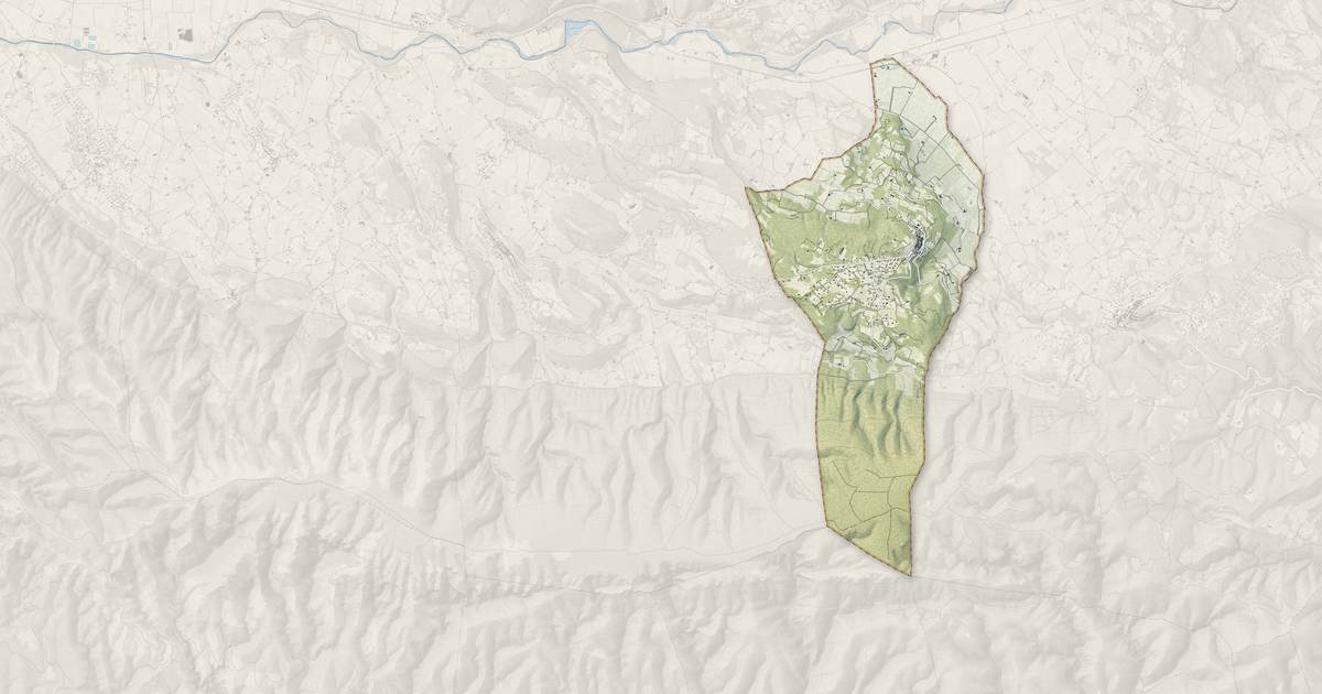 Portrait cartographique de Lacoste : relief, eau, forêts, bâti et voies, calculés à partir des données de l'IGN