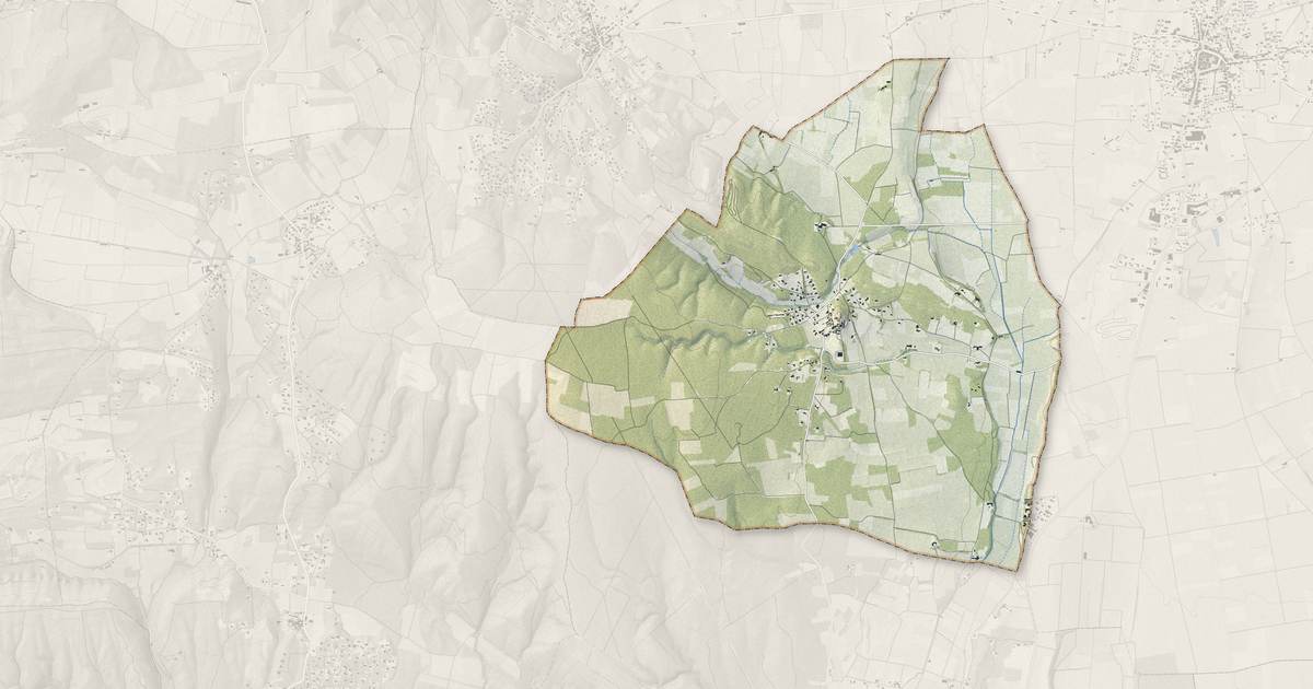 Portrait cartographique de Lagarde-Paréol : relief, eau, forêts, bâti et voies, calculés à partir des données de l'IGN