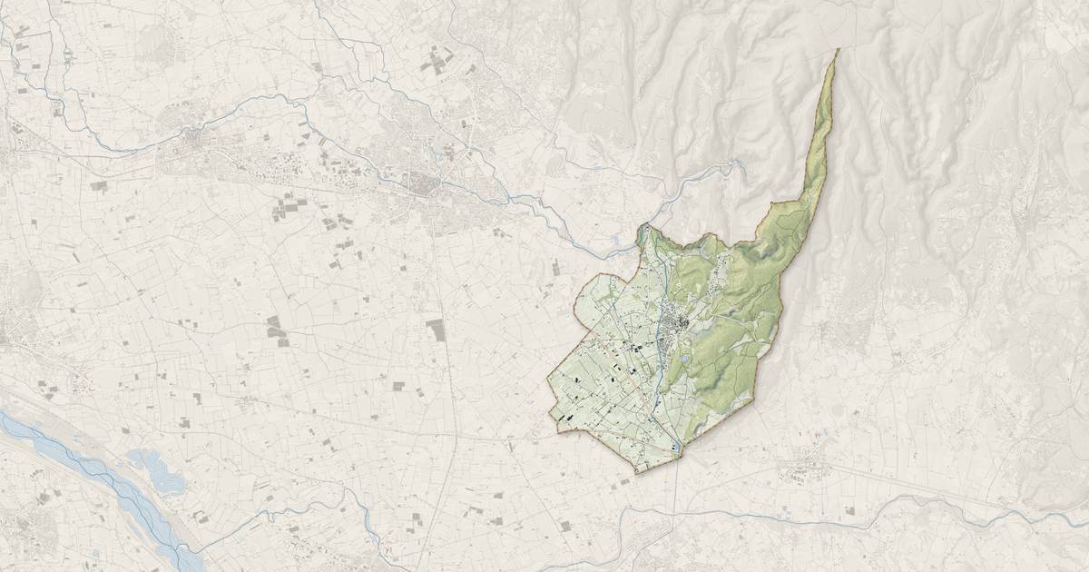 Portrait cartographique de Lagnes : relief, eau, forêts, bâti et voies, calculés à partir des données de l'IGN