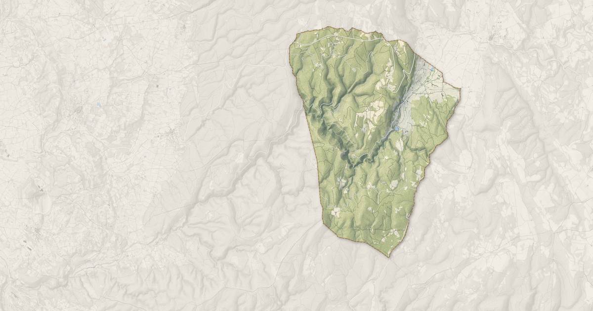 Portrait cartographique de Monieux : relief, eau, forêts, bâti et voies, calculés à partir des données de l'IGN