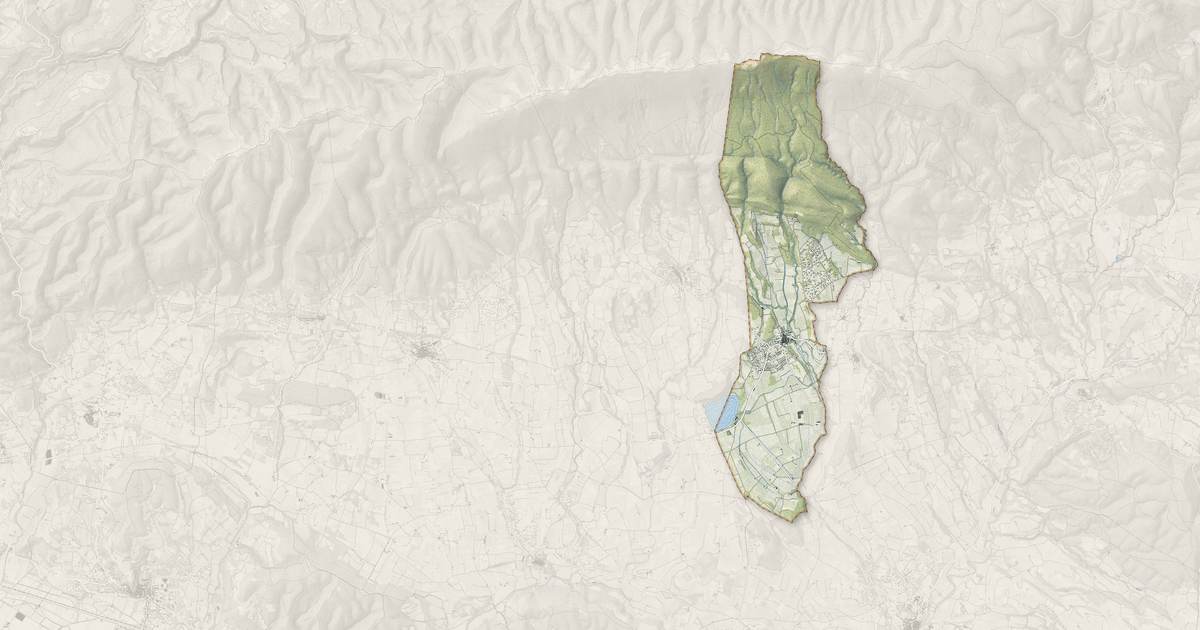 Portrait cartographique de La Motte-d'Aigues : relief, eau, forêts, bâti et voies, calculés à partir des données de l'IGN