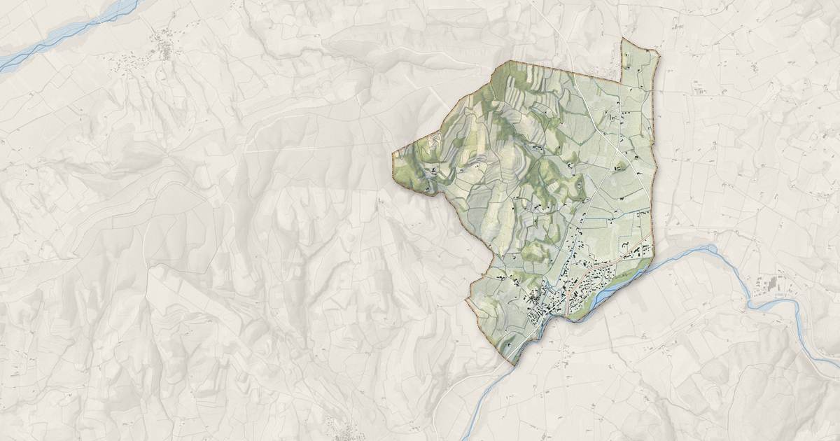 Portrait cartographique de Roaix : relief, eau, forêts, bâti et voies, calculés à partir des données de l'IGN