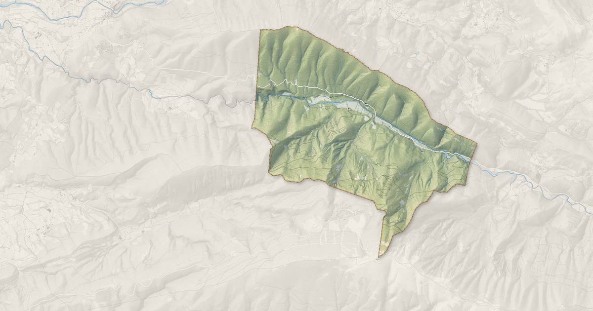 Portrait cartographique de Saint-Léger-du-Ventoux : relief, eau, forêts, bâti et voies, calculés à partir des données de l'IGN