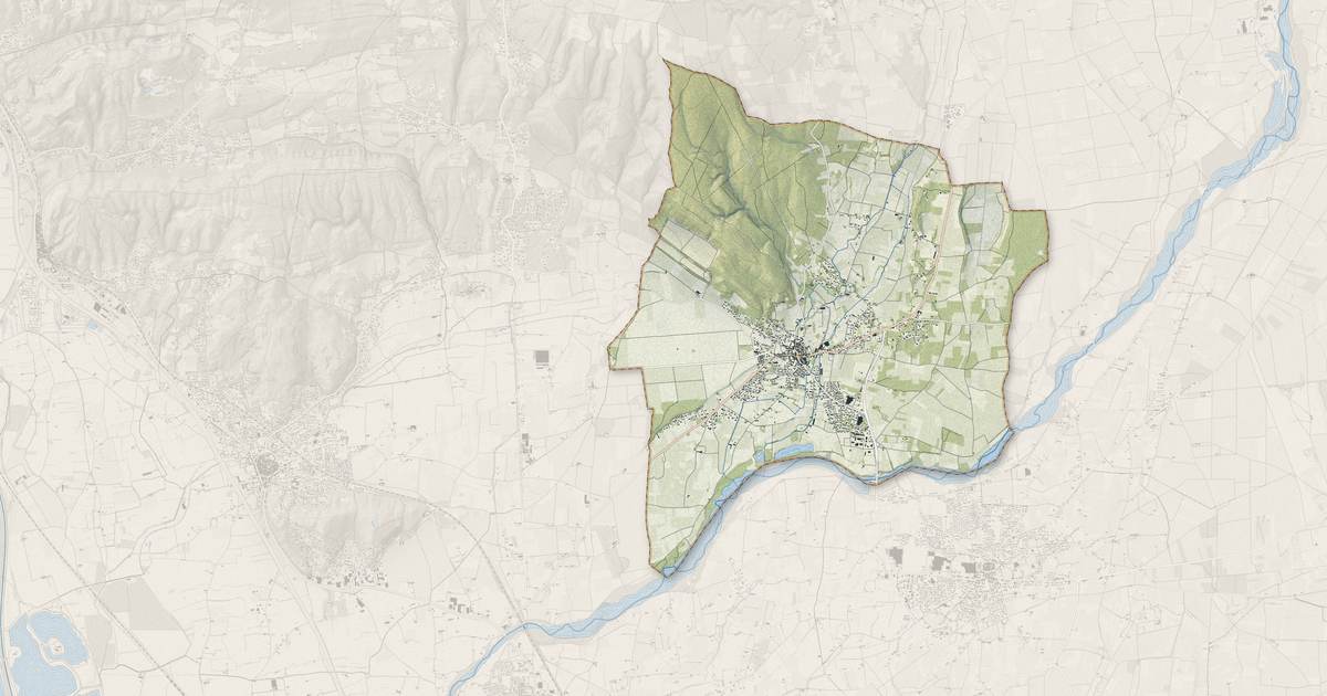 Portrait cartographique de Sérignan-du-Comtat : relief, eau, forêts, bâti et voies, calculés à partir des données de l'IGN