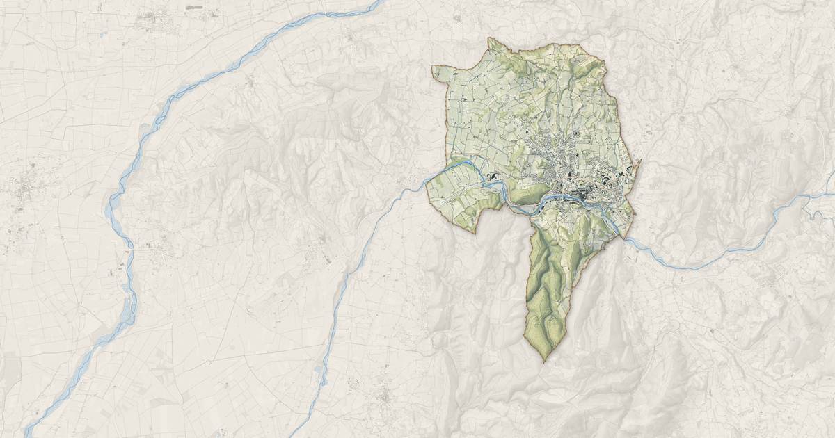 Portrait cartographique de Vaison-la-Romaine : relief, eau, forêts, bâti et voies, calculés à partir des données de l'IGN