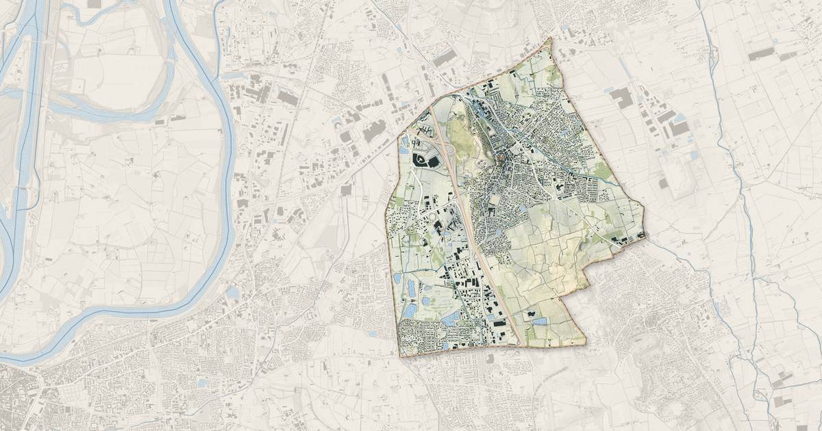 Portrait cartographique de Vedène : relief, eau, forêts, bâti et voies, calculés à partir des données de l'IGN