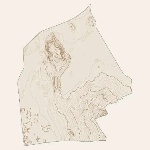 Vedène : courbes de niveau