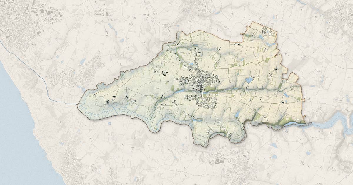 Portrait cartographique de L'Aiguillon-sur-Vie : relief, eau, forêts, bâti et voies, calculés à partir des données de l'IGN