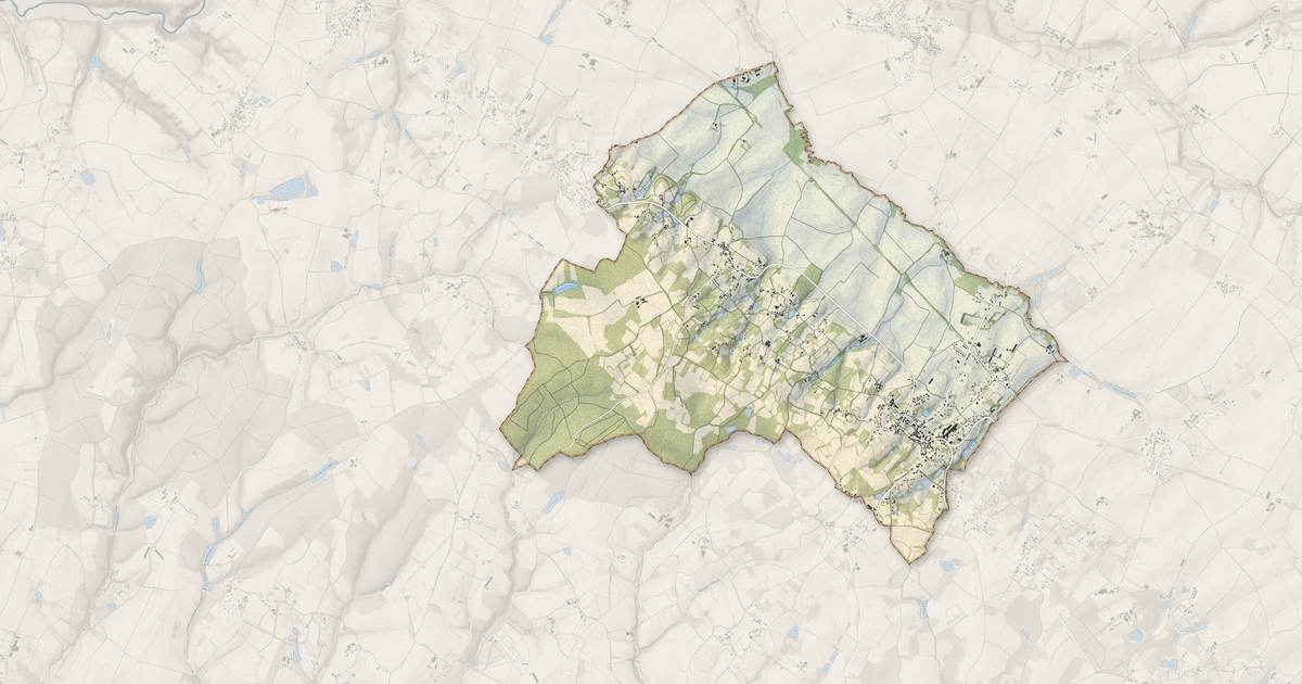 Portrait cartographique de La Caillère-Saint-Hilaire : relief, eau, forêts, bâti et voies, calculés à partir des données de l'IGN